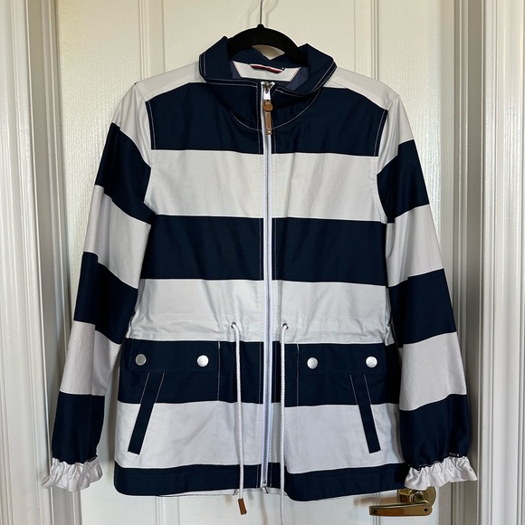 Tommy Hilfiger Women’s Striped Rain Jacket - Medium - Picture 1 of 5